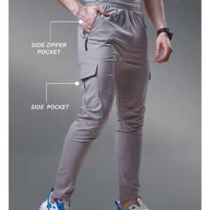 Fitrex Men's Diamond Mesh Solid Cargo Pants FX-462 (Pack of 06)