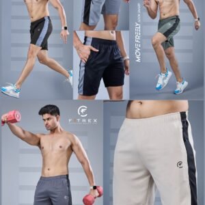 Fitrex Men's Slim Fit Shorts FX-468 With Zipper Pocket