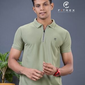 Fitrex Men's Pique Collar Half Sleeve With Zipper FX-502 (Pack of 10)